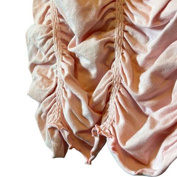 Ruched Tank Top Sleeveless Spaghetti Strap Cami Blouse Pink - Picture 3 of 7